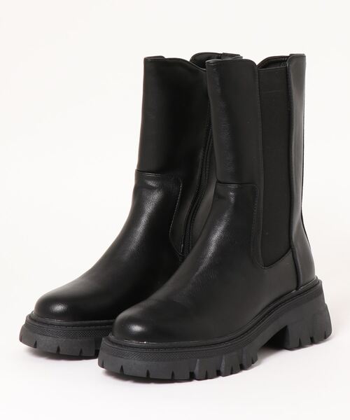 Fabby fabby（ファビィーファビィー）の「ニットサイドゴアタンクソールショートブーツ（ブーツ・レディース・オフホワイト/ブラック・LARGE/SMALL/MEDIUM）」の12枚目の写真