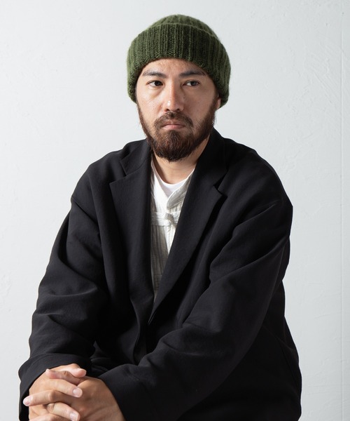 RACAL（ラカル）の「Mohair Knit Watch Cap / モヘアニットワッチ ニットキャップ（ニットキャップ/ビーニー・メンズ・ベージュ/ブラック/ライトベージュ/オリーブ/ブルー/チャコールグレー/オフホワイト/グリーン・FREE）」の6枚目の写真