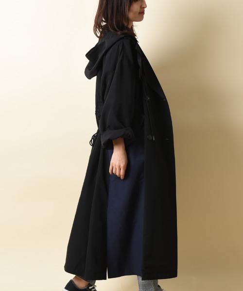 blanc basque（ブランバスク）の「【Pearlbutton】２素材ビッグ羽織コート（トレンチコート・レディース・ベージュ/ブラック/カーキ・FREE）」の17枚目の写真