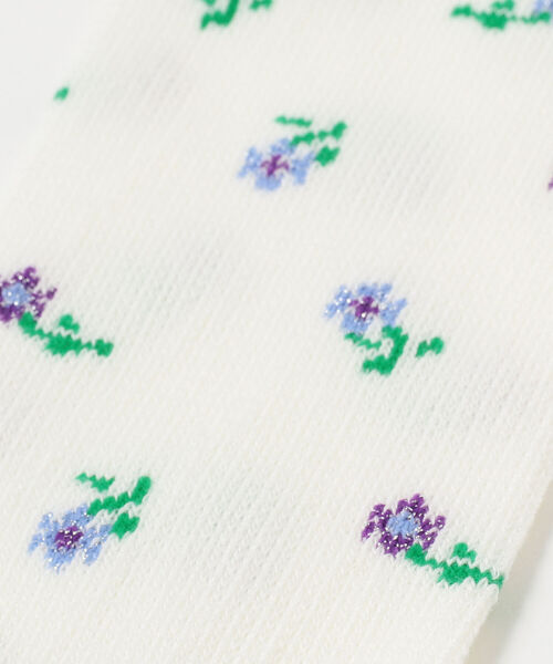 BEAMS BOY（ビームスボーイ）の「ROSTER SOX × BEAMS BOY / フラワーサーマル ソックス（ソックス/靴下・レディース・ホワイト/サックスブルー・ONE SIZE）」の3枚目の写真