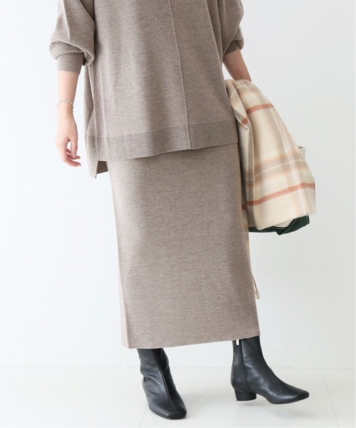 SLOBE IENA（スローブイエナ）の「ウォッシャブルウールニットスカート【ウエストゴム/手洗い可能】◆（スカート・レディース・ブラック/ベージュ・38/36）」の15枚目の写真