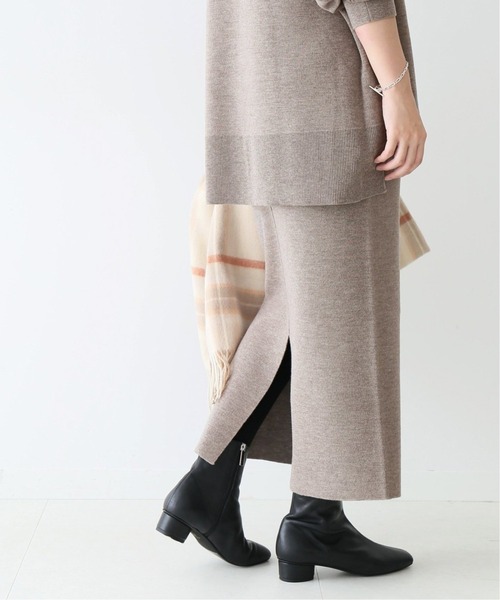 SLOBE IENA（スローブイエナ）の「ウォッシャブルウールニットスカート【ウエストゴム/手洗い可能】◆（スカート・レディース・ブラック/ベージュ・38/36）」の19枚目の写真