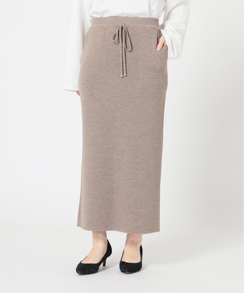 SLOBE IENA（スローブイエナ）の「ウォッシャブルウールニットスカート【ウエストゴム/手洗い可能】◆（スカート・レディース・ブラック/ベージュ・38/36）」の17枚目の写真