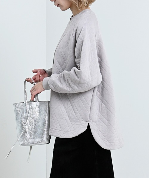 LUPILIEN(ルピリアン)の「【LUPILIEN】カットキルティングハーフジッププルオーバー(Tシャツ/カットソー・レディース・アイボリー/ライトカーキ/グレイッシュベージュ・FREE)」の8枚目の写真