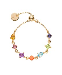 K10YG オパール チェーンリング　レインボー　キラキラ K10YG オパール チェーンリング レインボー キラキラ