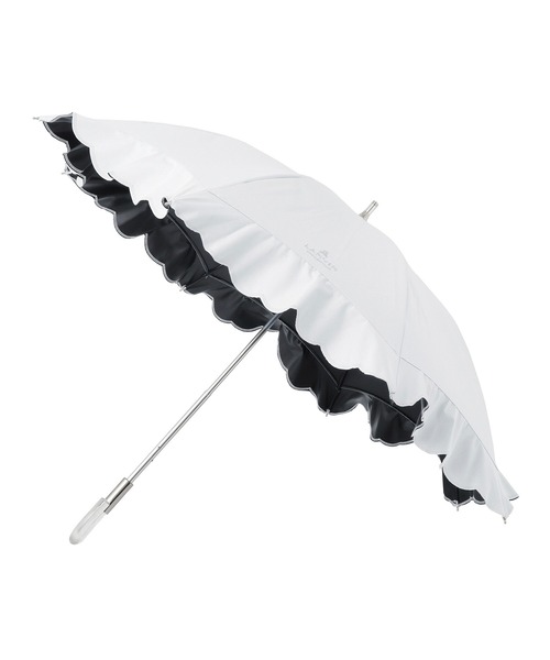 LANVIN collection（ランバン コレクション）の「晴雨兼用日傘　”シエスタスカラ刺繍フリル”（長傘・レディース・ホワイト/ブラック・FREE）」の9枚目の写真