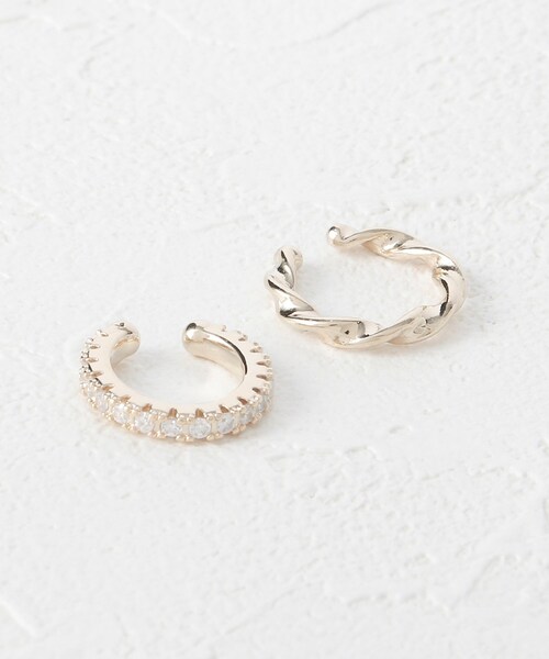 SHOO・LA・RUE(シューラルー)の「◆【2点セット】イヤーカフ(片耳用)(イヤリング・レディース・ホワイト系その他/ホワイト系1/ゴールド系その他/ホワイト系3/アイボリー系・00)」の2枚目の写真