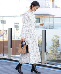 Ray BEAMS | Ray BEAMS / ビッグ カラー プリント ワンピース(ワンピース)