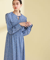 Ray BEAMS | Ray BEAMS / ビッグ カラー プリント ワンピース(ワンピース)