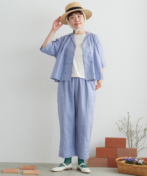 chambre de charme(シャンブルドゥシャーム)の「●cdc 14リネン ボタンパンツ(その他パンツ・レディース・パープル/ブラック/チェック・FREE)」の12枚目の写真