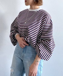 PAGEBOY | ボーダーボリュームスリーブプルオーバー(Tシャツ/カットソー)