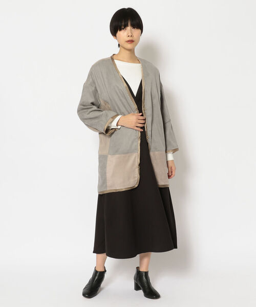 RehersalL(リハーズオール)の「rehersall/リハーズオール/フェイクスウェード ノーカラーコート(ノーカラーコート・レディース・グレー・FREE)」の11枚目の写真