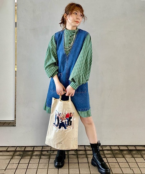 FREAK'S STORE(フリークスストア)の「エプロンベスト(ベスト・レディース・ブラック/オフホワイト/オリーブ/サックスブルー/ネイビー・フリ-)」の6枚目の写真