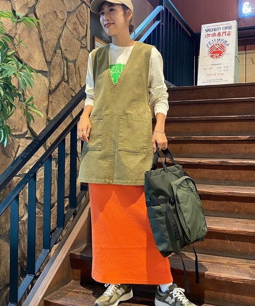 FREAK'S STORE(フリークスストア)の「エプロンベスト(ベスト・レディース・ブラック/オフホワイト/オリーブ/サックスブルー/ネイビー・フリ-)」の11枚目の写真