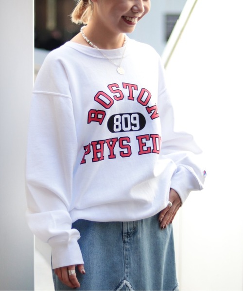 Champion(チャンピオン)の「【Champion/チャンピオン】reverse weave crew neck sweat(スウェット・レディース・ホワイト/ブラック/ネイビー・FREE)」の1枚目の写真