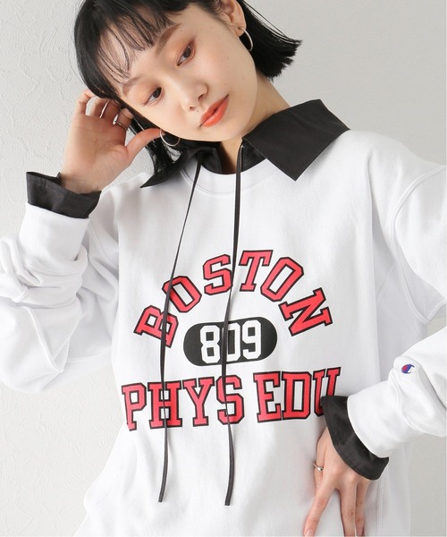 Champion(チャンピオン)の「【Champion/チャンピオン】reverse weave crew neck sweat(スウェット・レディース・ホワイト/ブラック/ネイビー・FREE)」の4枚目の写真