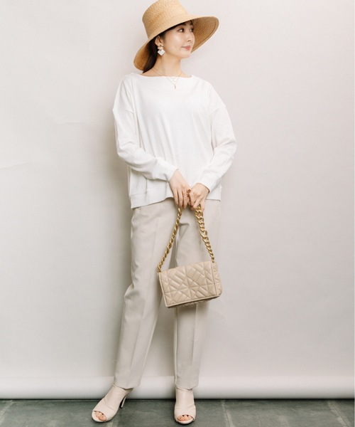 ELVENCE DEUX(エルベンスドゥ)の「テレコボートネックPO(Tシャツ/カットソー・レディース・ブラック/グレー/オフホワイト/サックスブルー・FREE)」の20枚目の写真