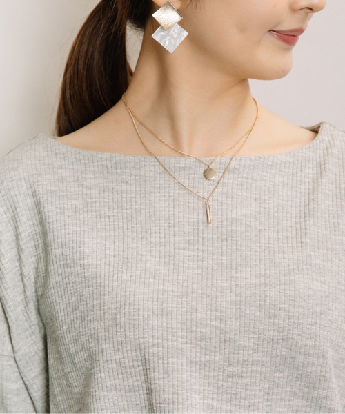 ELVENCE DEUX(エルベンスドゥ)の「テレコボートネックPO(Tシャツ/カットソー・レディース・ブラック/グレー/オフホワイト/サックスブルー・FREE)」の6枚目の写真