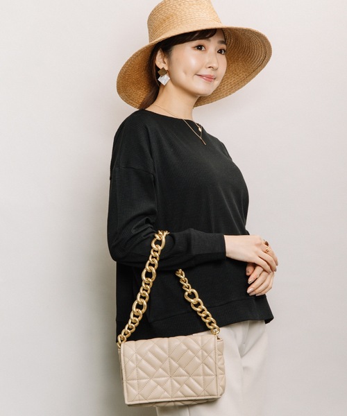 ELVENCE DEUX(エルベンスドゥ)の「テレコボートネックPO(Tシャツ/カットソー・レディース・ブラック/グレー/オフホワイト/サックスブルー・FREE)」の11枚目の写真