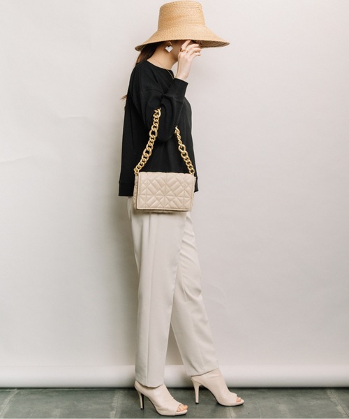 ELVENCE DEUX(エルベンスドゥ)の「テレコボートネックPO(Tシャツ/カットソー・レディース・ブラック/グレー/オフホワイト/サックスブルー・FREE)」の12枚目の写真