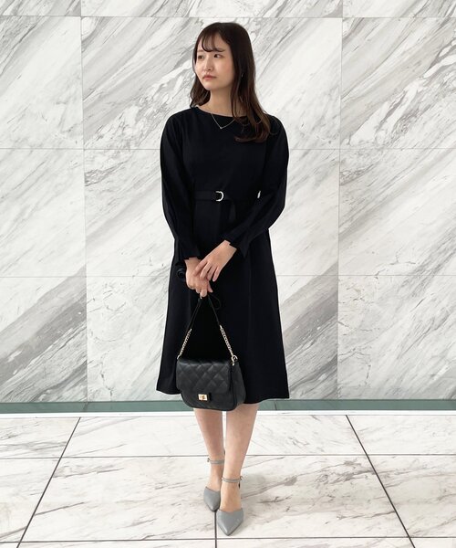 SATIN SWICH フーディー ワンピース ブラック Satin Swich フーディー ワンピース