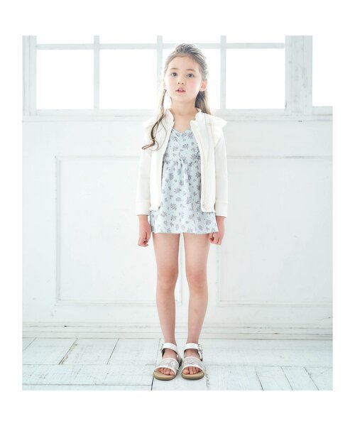 apres les cours（アプレレクール）の「肩フリルラッシュガード（ラッシュガード・キッズ・ピンク/アイボリー・140/80/130/100/90/120/110）」の3枚目の写真