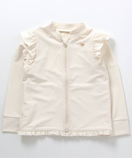 apres les cours（アプレレクール）の「肩フリルラッシュガード（ラッシュガード・キッズ・ピンク/アイボリー・140/80/130/100/90/120/110）」の8枚目の写真