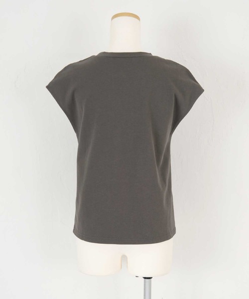 フレンチスリーブロゴプリントTシャツ