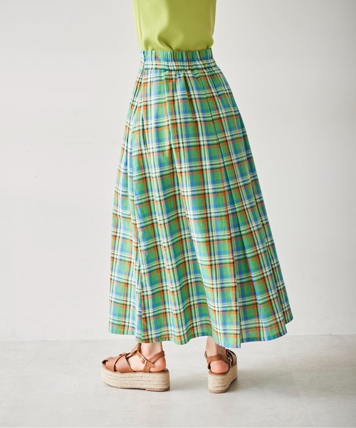 FREE'S MART（フリーズマート）の「◆カラーチェックタックフレアスカート（スカート・レディース・ブルー/グリーン・SMALL/MEDIUM）」の8枚目の写真