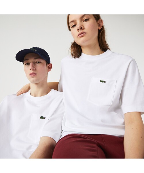 LACOSTE L!VE（ラコステライブ）の「ラコステライブ バックプリントポケットTシャツ（Tシャツ/カットソー・メンズ・ブラック/ホワイト/グレー/スカイブルー・L/S/M/LL/XS）」の3枚目の写真