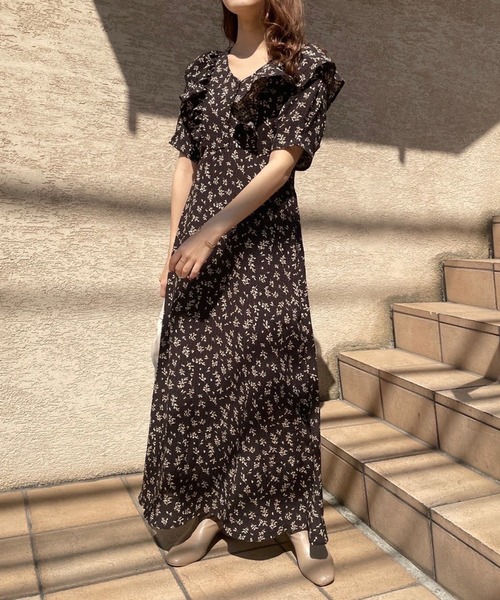 NICE CLAP グレー レース フリル ロングワンピース　 M サイズ one after another NICE CLAUP/【one after another】フリルミニ