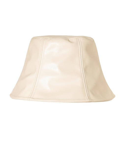 14+(イチヨンプラス)の「レザーチューリップバケットハット(ハット・レディース・オフホワイト/ブラック・FREE)」の3枚目の写真