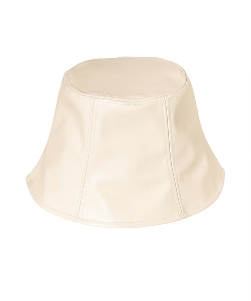14+(イチヨンプラス)の「レザーチューリップバケットハット(ハット・レディース・オフホワイト/ブラック・FREE)」の5枚目の写真