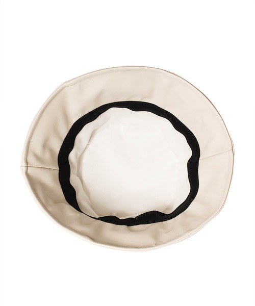 14+(イチヨンプラス)の「レザーチューリップバケットハット(ハット・レディース・オフホワイト/ブラック・FREE)」の6枚目の写真