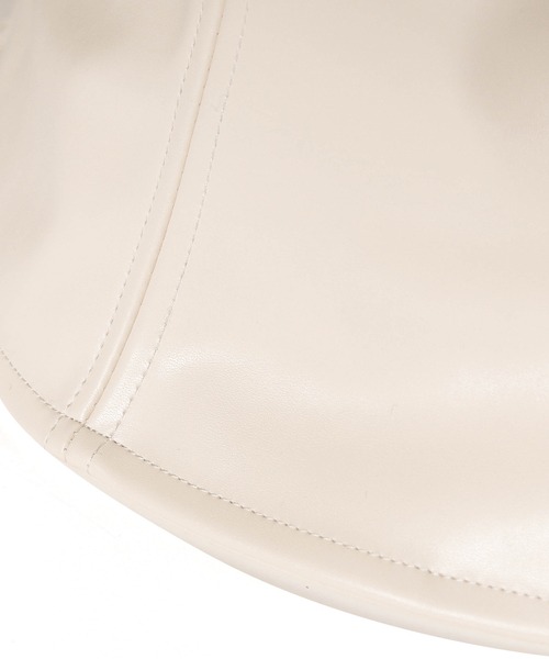 14+(イチヨンプラス)の「レザーチューリップバケットハット(ハット・レディース・オフホワイト/ブラック・FREE)」の8枚目の写真