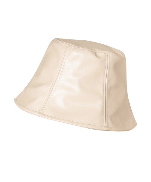 14+(イチヨンプラス)の「レザーチューリップバケットハット(ハット・レディース・オフホワイト/ブラック・FREE)」の10枚目の写真