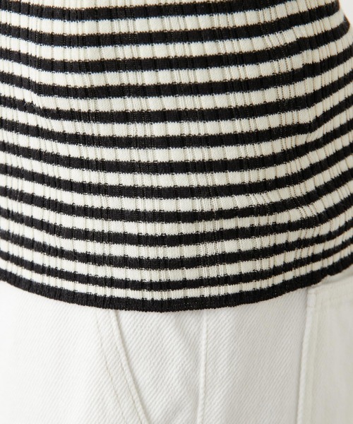 PUAL CE CIN（ピュアルセシン）の「針抜きリブ アメリカンスリーブタンクトップ（タンクトップ・レディース・ブラック/グレー/オフホワイト/ブラック×ホワイト・FREE）」の11枚目の写真