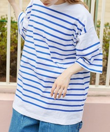WEB限定/バスクシャツボーダークルーネックTシャツ