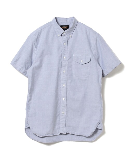 BEAMS PLUS（ビームスプラス）の「オックスフォード ショートスリーブ ボタンダウン シャツ（シャツ/ブラウス・メンズ・イエロー/ピンク/サックスブルー/ホワイト・X-LARGE/LARGE/MEDIUM/SMALL/X-SMALL）」の11枚目の写真