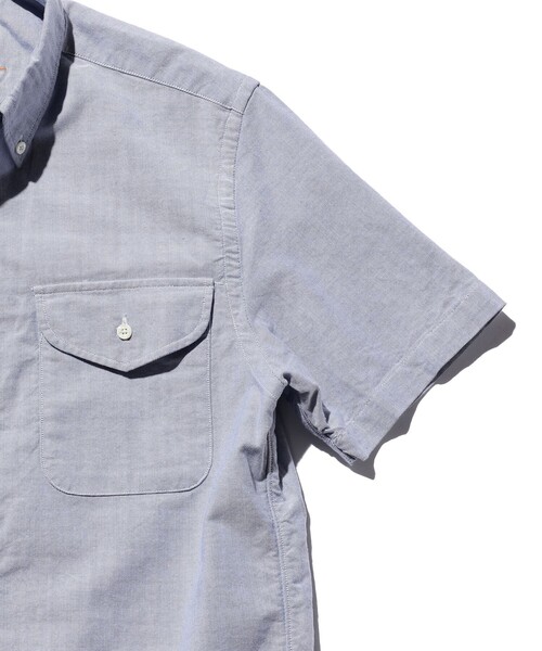 BEAMS PLUS（ビームスプラス）の「オックスフォード ショートスリーブ ボタンダウン シャツ（シャツ/ブラウス・メンズ・イエロー/ピンク/サックスブルー/ホワイト・X-LARGE/LARGE/MEDIUM/SMALL/X-SMALL）」の8枚目の写真