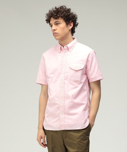 BEAMS PLUS(ビームスプラス)の「【ビームスの百名品】オックスフォード ショートスリーブ ボタンダウン シャツ(シャツ/ブラウス・メンズ・イエロー/ピンク/サックスブルー/ホワイト・X-LARGE/LARGE/MEDIUM/SMALL/X-SMALL)」の5枚目の写真