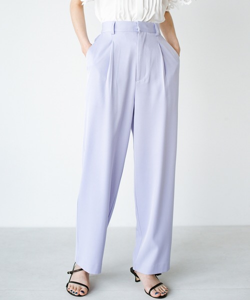 haco!（ハコ）の「脚はすらっと見せつつ気分はルンっと高めてくれる　Tシャツも映える楽ちんカラーパンツ by who made me（その他パンツ・レディース・イエロー/グリーン/ピンク/パープル/ローズ/ライトパープル/スモークピンク/グレイッシュブルー・SMALL/MEDIUM/LARGE/X-LARGE）」の4枚目の写真