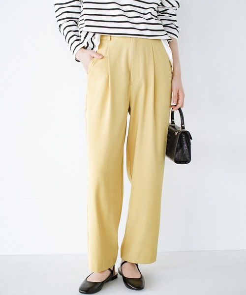 haco!（ハコ）の「脚はすらっと見せつつ気分はルンっと高めてくれる　Tシャツも映える楽ちんカラーパンツ by who made me（その他パンツ・レディース・イエロー/グリーン/ピンク/パープル/ローズ/ライトパープル/スモークピンク/グレイッシュブルー・SMALL/MEDIUM/LARGE/X-LARGE）」の5枚目の写真