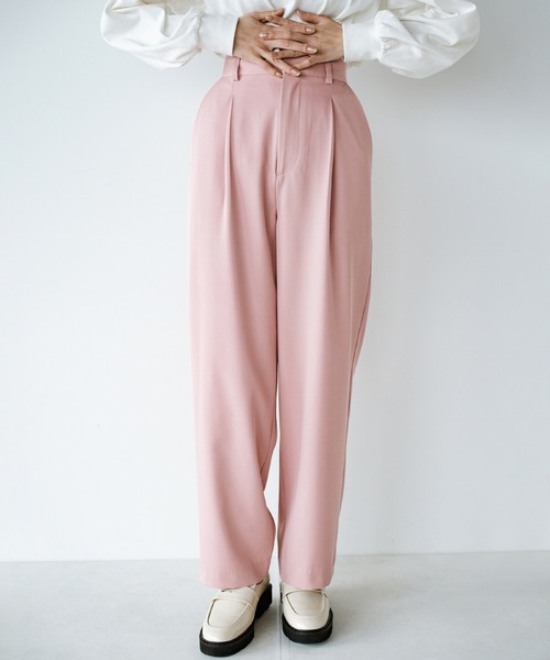 haco!（ハコ）の「脚はすらっと見せつつ気分はルンっと高めてくれる　Tシャツも映える楽ちんカラーパンツ by who made me（その他パンツ・レディース・イエロー/グリーン/ピンク/パープル/ローズ/ライトパープル/スモークピンク/グレイッシュブルー・SMALL/MEDIUM/LARGE/X-LARGE）」の12枚目の写真