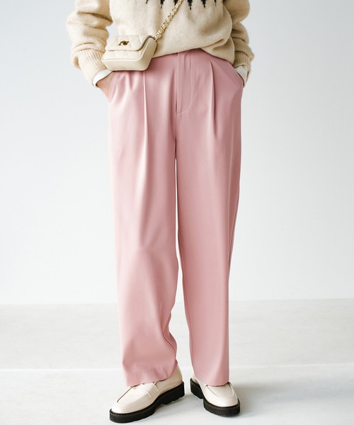 haco!（ハコ）の「脚はすらっと見せつつ気分はルンっと高めてくれる　Tシャツも映える楽ちんカラーパンツ by who made me（その他パンツ・レディース・イエロー/グリーン/ピンク/パープル/ローズ/ライトパープル/スモークピンク/グレイッシュブルー・SMALL/MEDIUM/LARGE/X-LARGE）」の15枚目の写真