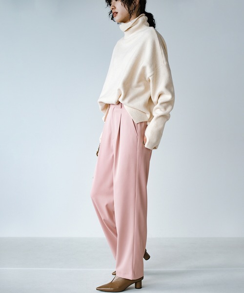 haco!（ハコ）の「脚はすらっと見せつつ気分はルンっと高めてくれる　Tシャツも映える楽ちんカラーパンツ by who made me（その他パンツ・レディース・イエロー/グリーン/ピンク/パープル/ローズ/ライトパープル/スモークピンク/グレイッシュブルー・SMALL/MEDIUM/LARGE/X-LARGE）」の18枚目の写真