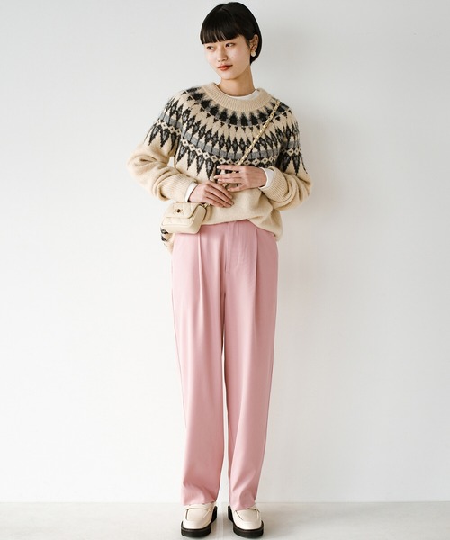 haco!（ハコ）の「脚はすらっと見せつつ気分はルンっと高めてくれる　Tシャツも映える楽ちんカラーパンツ by who made me（その他パンツ・レディース・イエロー/グリーン/ピンク/パープル/ローズ/ライトパープル/スモークピンク/グレイッシュブルー・SMALL/MEDIUM/LARGE/X-LARGE）」の21枚目の写真