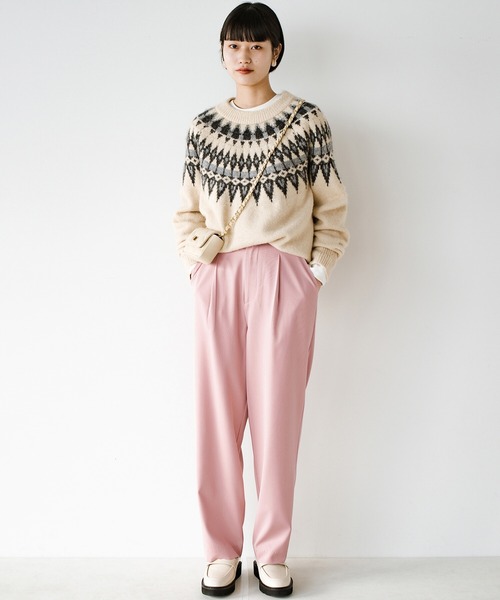 haco!（ハコ）の「脚はすらっと見せつつ気分はルンっと高めてくれる　Tシャツも映える楽ちんカラーパンツ by who made me（その他パンツ・レディース・イエロー/グリーン/ピンク/パープル/ローズ/ライトパープル/スモークピンク/グレイッシュブルー・SMALL/MEDIUM/LARGE/X-LARGE）」の22枚目の写真