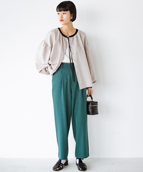 haco!（ハコ）の「脚はすらっと見せつつ気分はルンっと高めてくれる　Tシャツも映える楽ちんカラーパンツ by who made me（その他パンツ・レディース・イエロー/グリーン/ピンク/パープル/ローズ/ライトパープル/スモークピンク/グレイッシュブルー・SMALL/MEDIUM/LARGE/X-LARGE）」の10枚目の写真