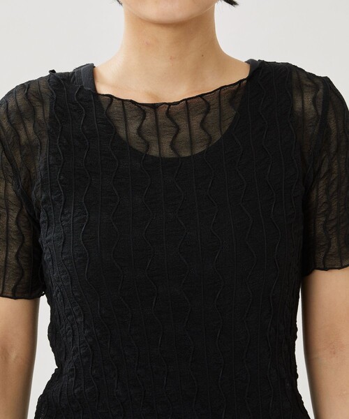 FREAK'S STORE（フリークスストア）の「シアーインナーショートスリーブTシャツ（Tシャツ/カットソー・レディース・ブラック/オフホワイト/ピンク・ﾌﾘ-）」の16枚目の写真